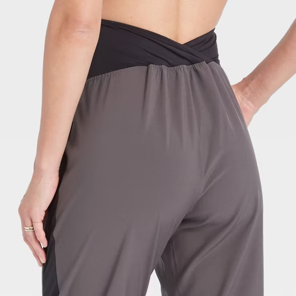 Crossover Panel Stretch Woven Maternity Jogger Pants - Isabel Maternity by Ingrid & Isabel™ | Target