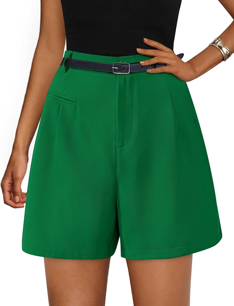 PRETTYGARDEN Shorts for Women Dressy 2026 Summer Elastic High Waisted Wide Leg Business Casual Wo... | Amazon (US)