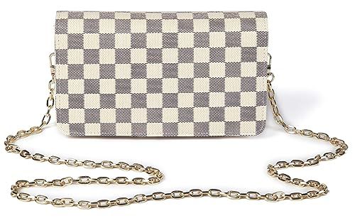 Daisy Rose Checkered Cross body bag - RFID Blocking with Credit Card slots clutch -PU Vegan Leather | Amazon (US)