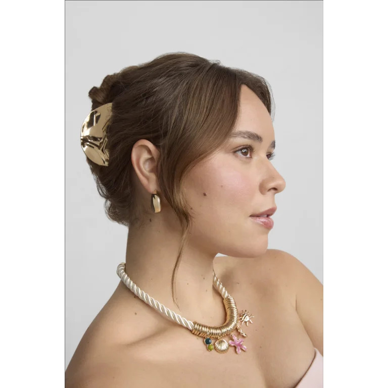 Scoop Women's Gold Tone Seaside Charm Necklace | Walmart (US)