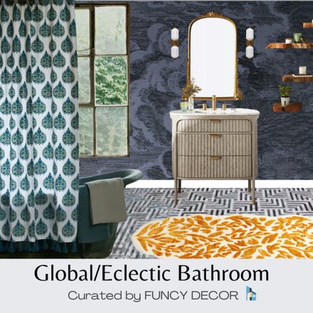 This bold, bright and colorful bathroom is inspired by global/eclectic design all sourced from Anthropologie

#LTKstyletip #LTKhome