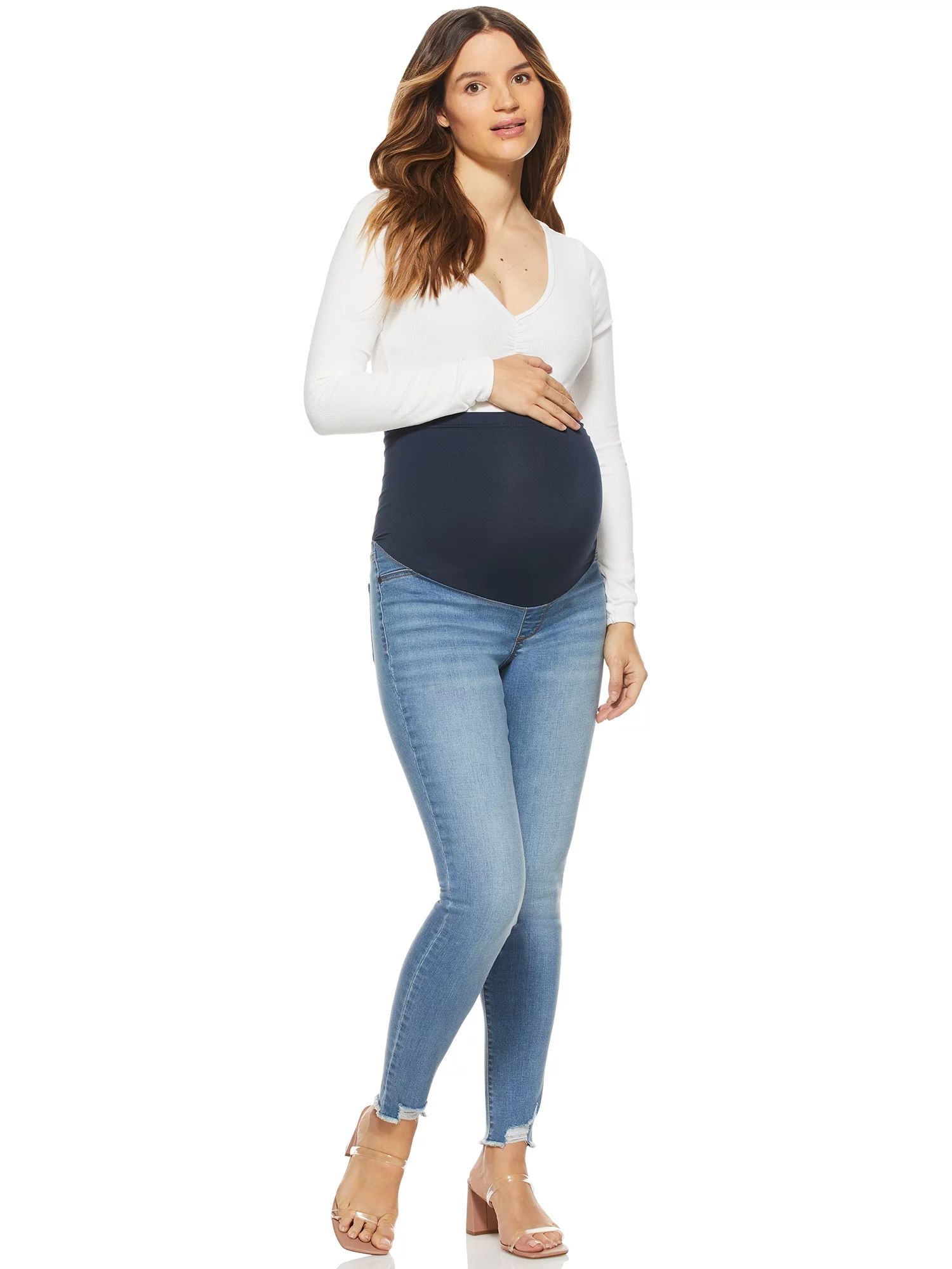 Sofia Jeans by Sofia Vergara Women's Maternity Rosa Curvy Jeans with Full Belly Band | Walmart (US)