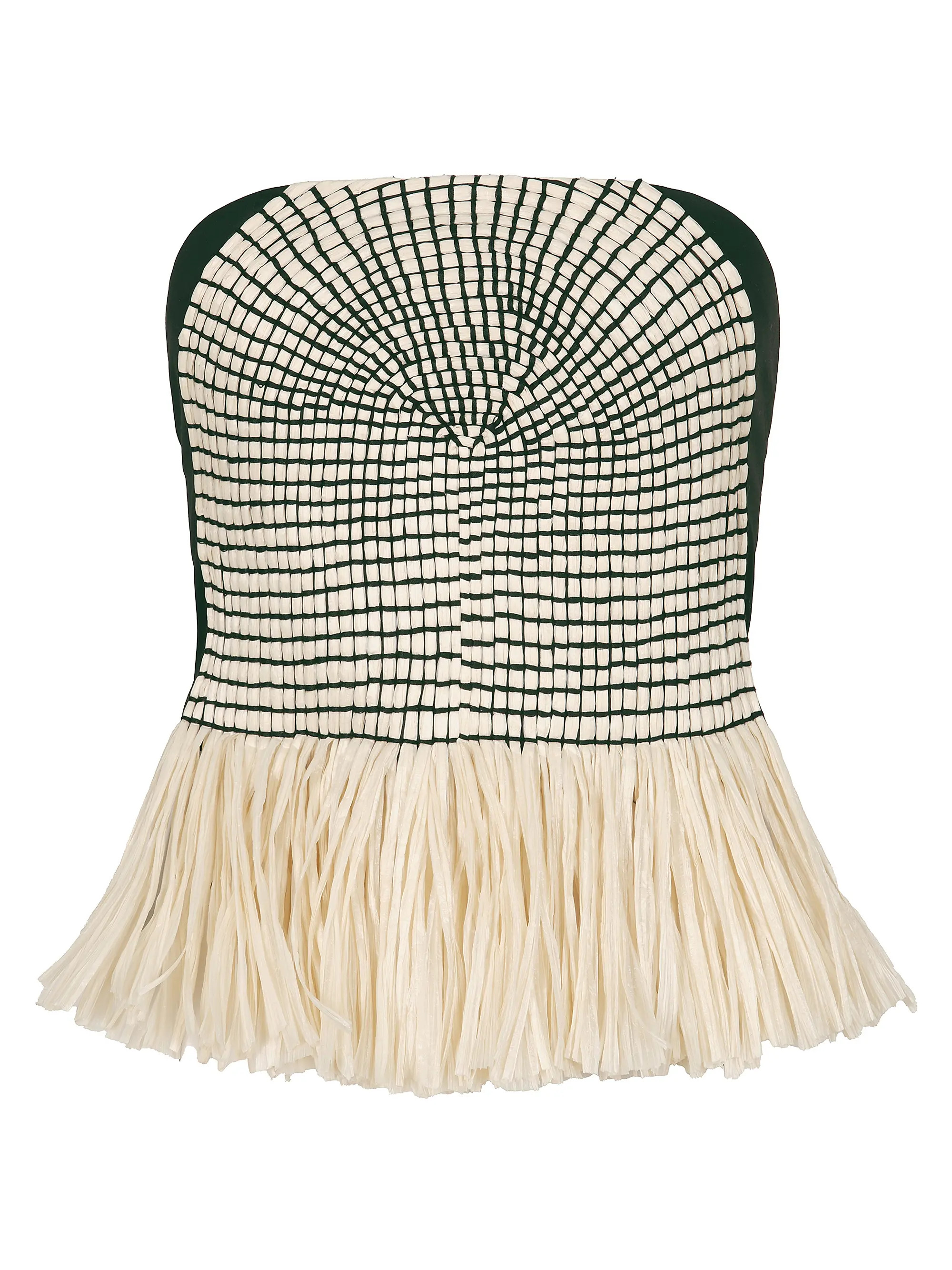 Shop Johanna Ortiz Exploring Textures Raffia Fringe &amp; Linen Top | Saks Fifth Avenue | Saks Fifth Avenue