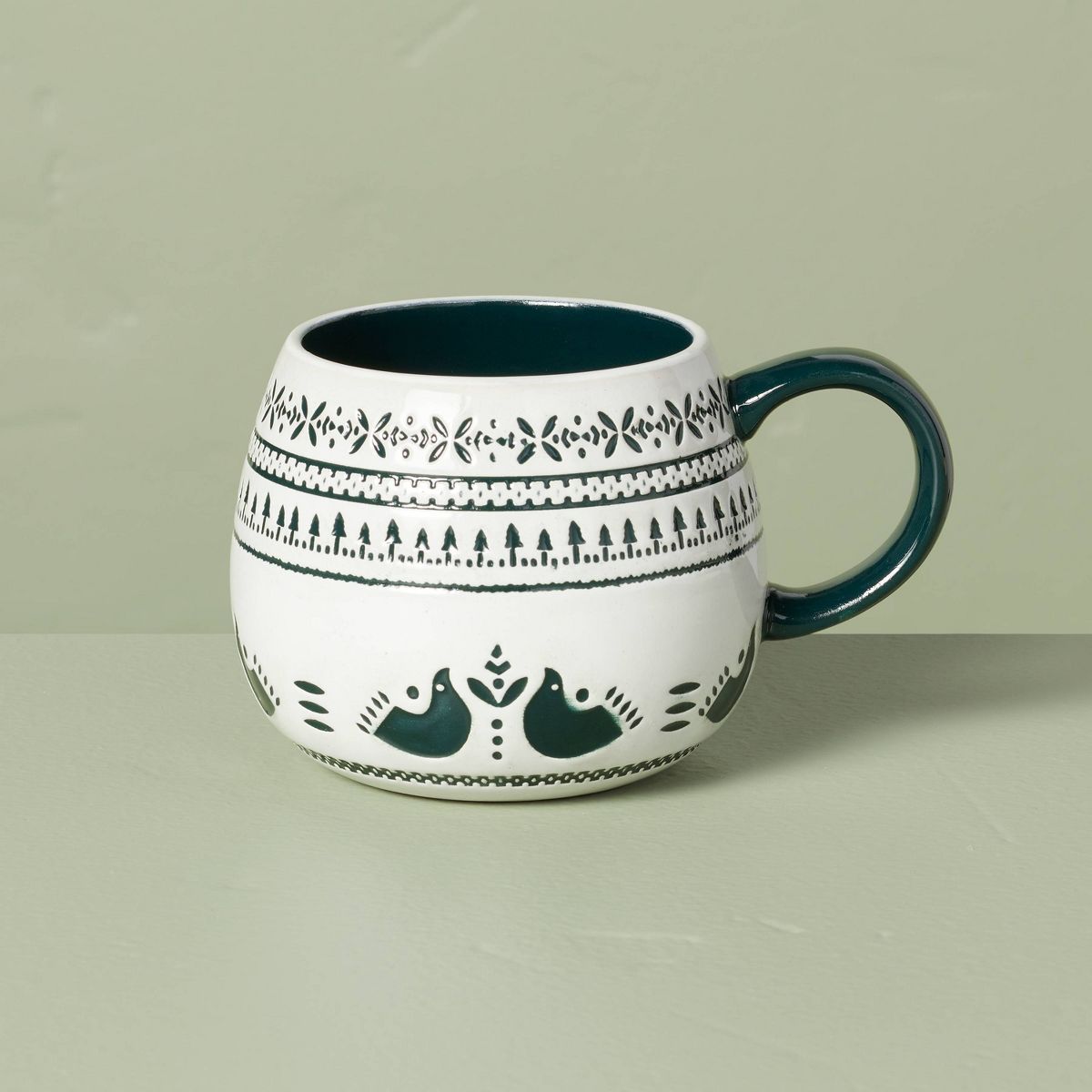14oz Nordic Christmas Fair Isle Stoneware Mugs - Hearth & Hand™ with Magnolia | Target