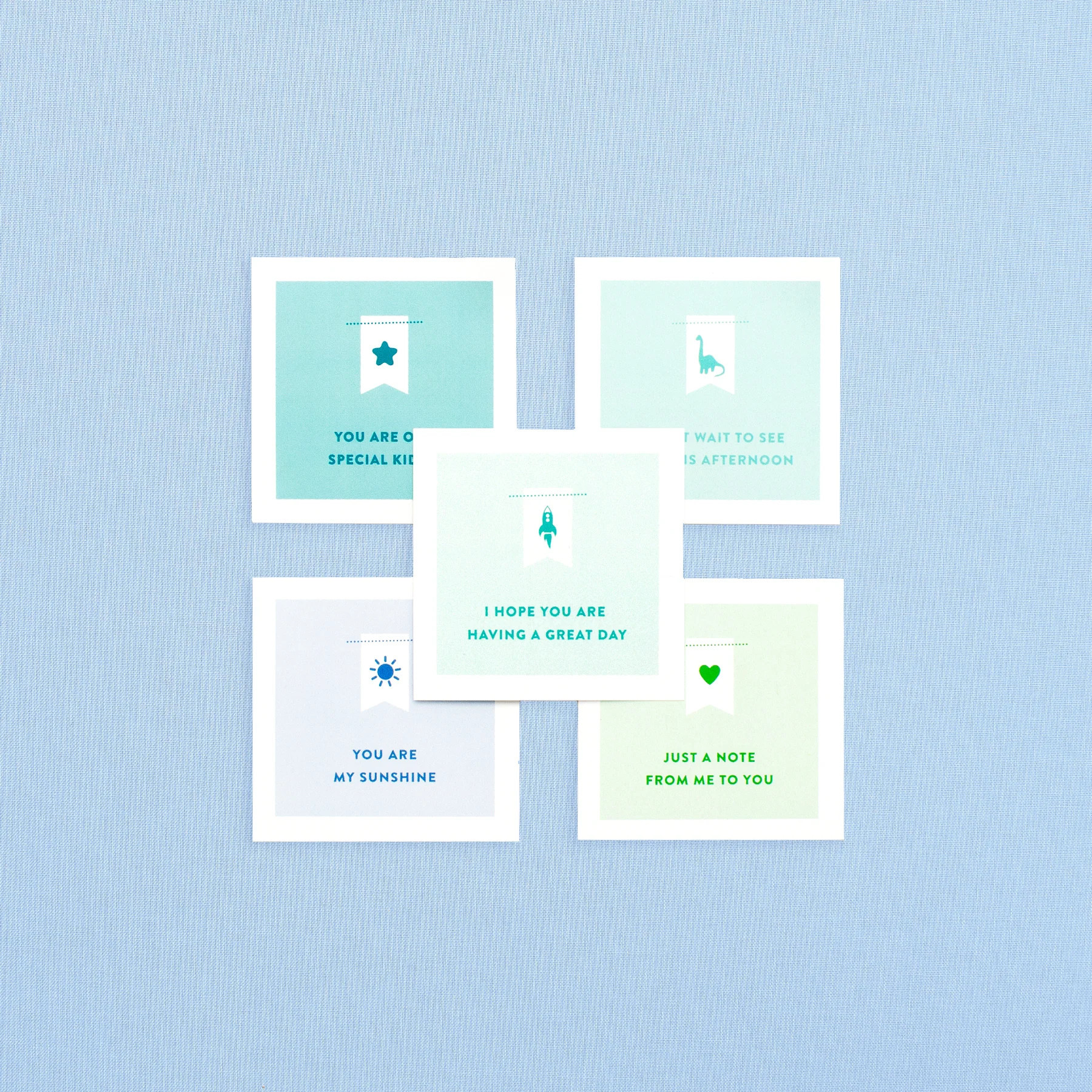 Lunchbox Note Set, Blue | Simplified