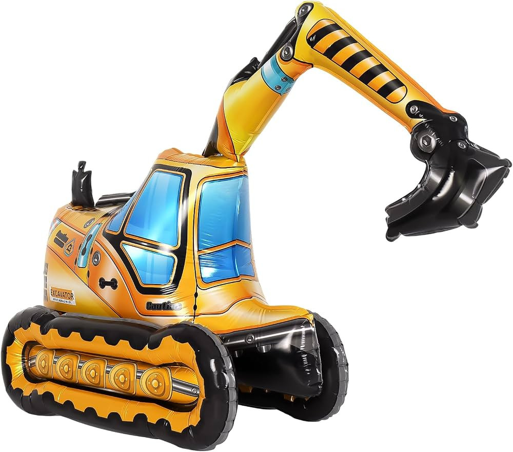 Self Standing 4D Foil Construction Balloon,Large Excavator Balloon, Digger Engineering Vehicle Ba... | Amazon (US)