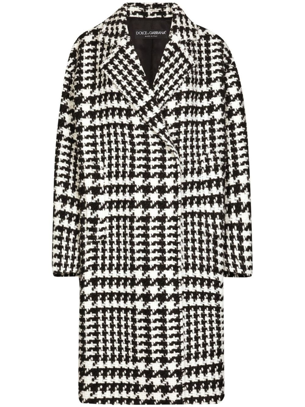 Dolce & Gabbana houndstooth-pattern coat - Black | Farfetch Global