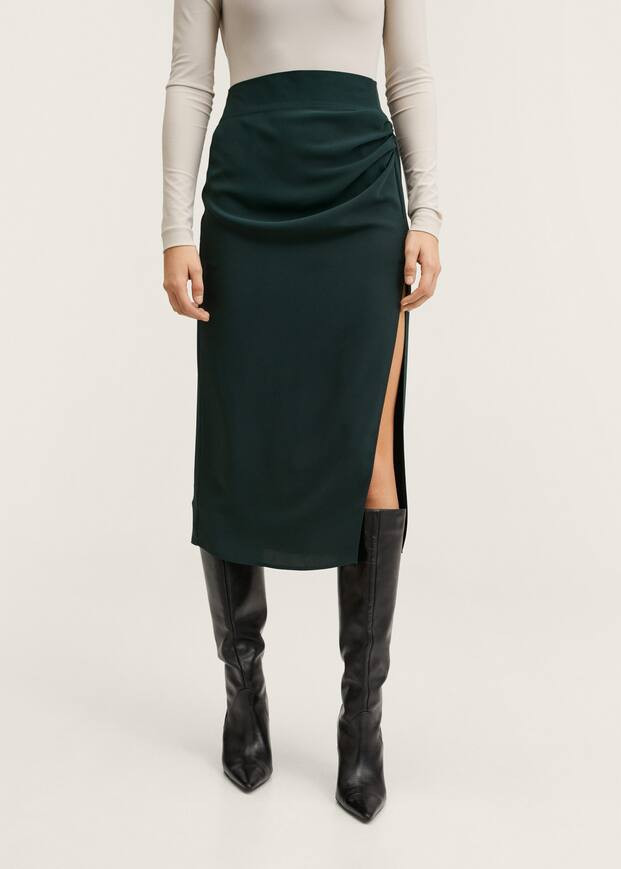 Vent midi skirt | MANGO (US)