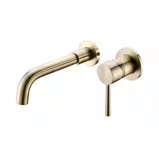 Single-Handle Wall Mount Bathroom Faucet in Brushed Gold | The Home Depot