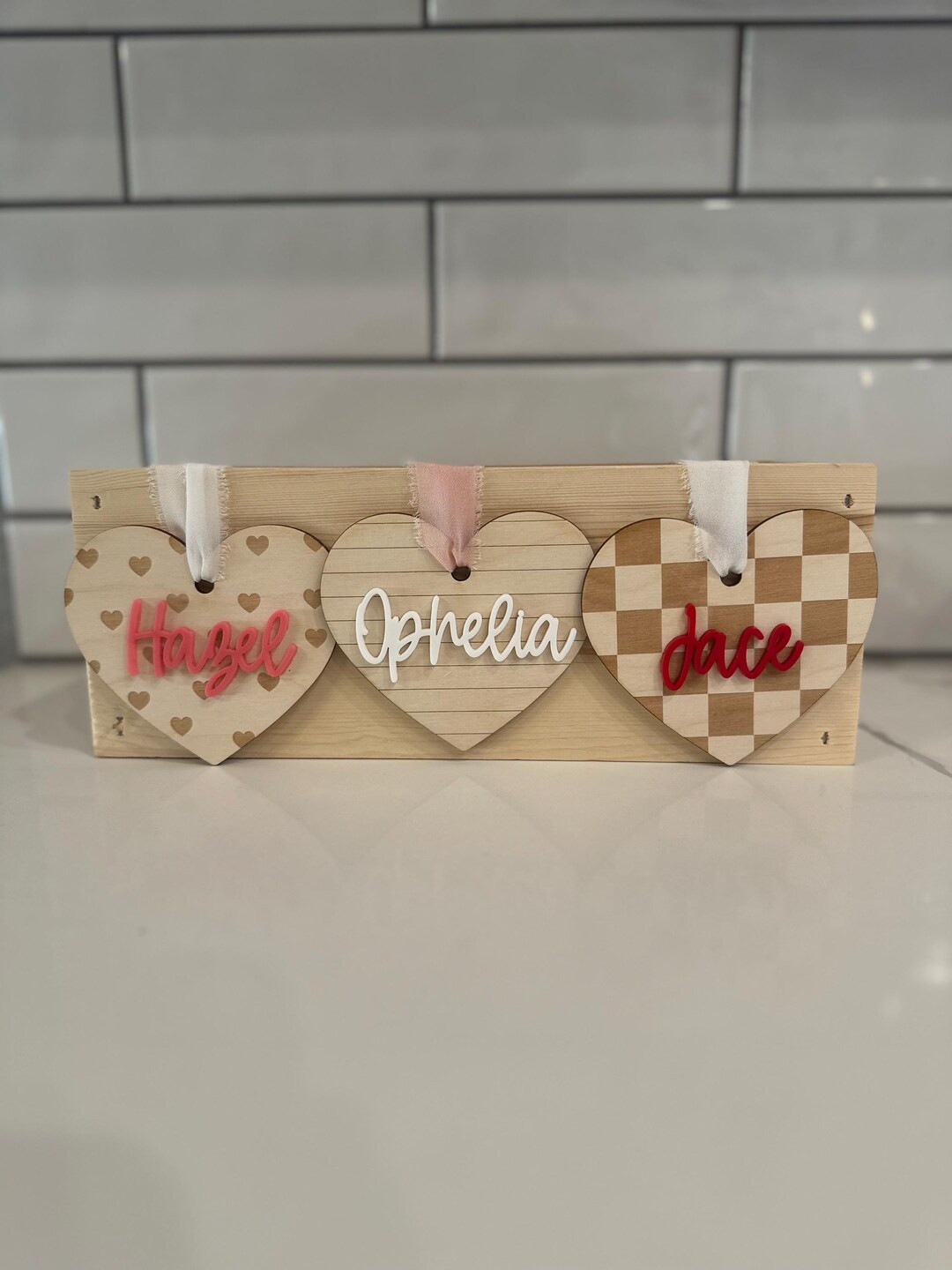Personalized Valentine's Day Basket Tag, Checkered Heart Tag, Heart Print Tag, Gift Basket Tag, V... | Etsy (US)