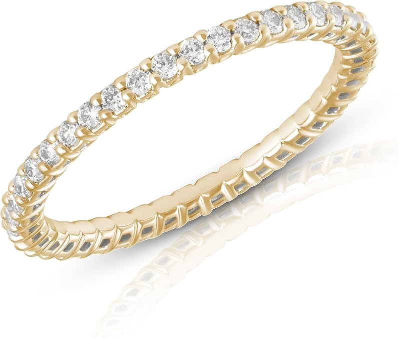 Amazon Essentials IGI Certified Lab Grown Diamond Eternity Band in Solid 14k Gold (VS1-VS2 Clarit... | Amazon (US)