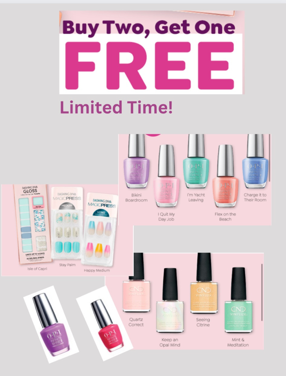 Buy 2, get one FREE all mail products! 
Limited time sale.

#nails #beauty #sale 

#LTKbeauty #LTKunder50 #LTKsalealert