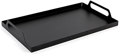 HORIAMIT Rectangle Black Metal Tray with Handles 16.7x9.5 inches - Organizer Trays for Room Table... | Amazon (US)