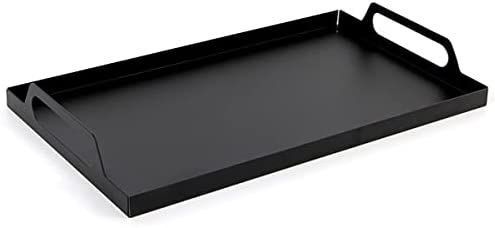 Rectangle Black Metal Tray with Handles 16x9.5 inches - Organizer Trays for Room Table ,Bathroom ... | Amazon (US)