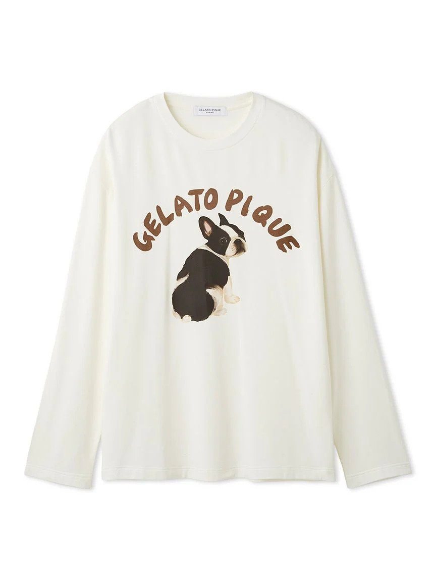 Men's DOG One-Point Print Long T-Shirt | Gelato Pique