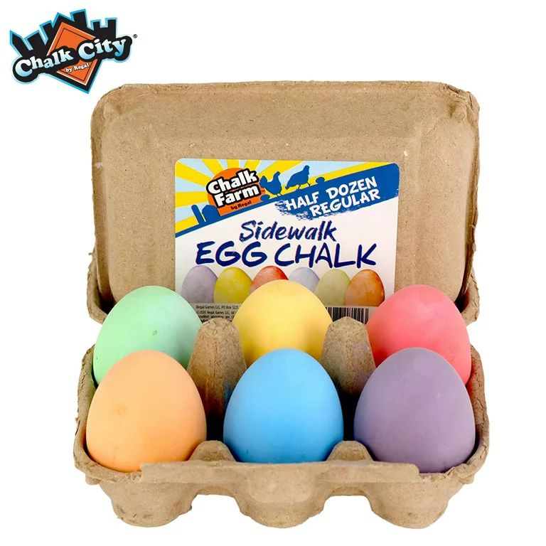 Chalk City Sidewalk Egg Chalk for Kids Washable Outdoor Easter Chalk Eggs 6 Count Regular - Walma... | Walmart (US)