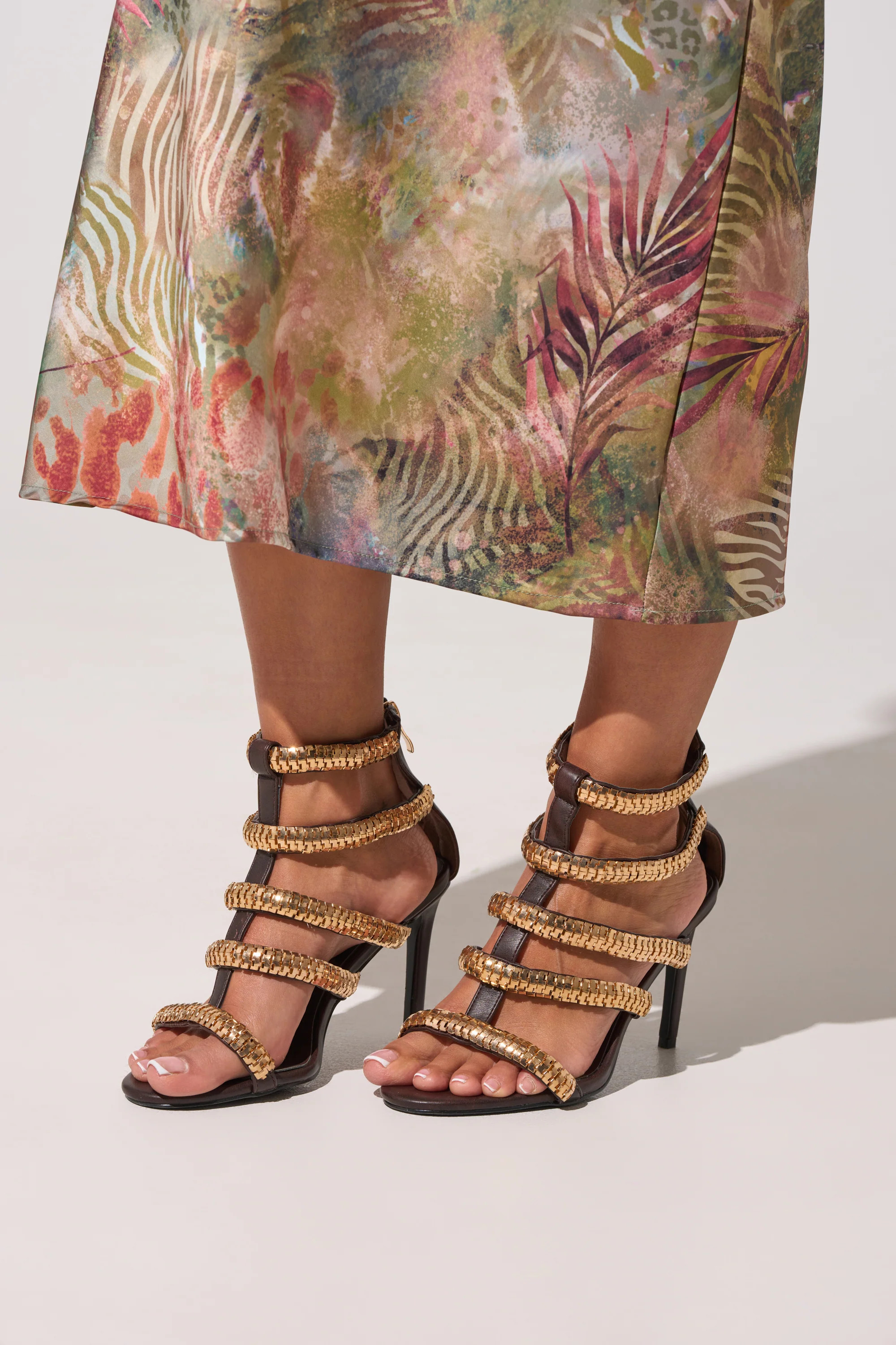 AZALEA WANG HERSILIE BROWN GLADIATOR STILETTO | AKIRA