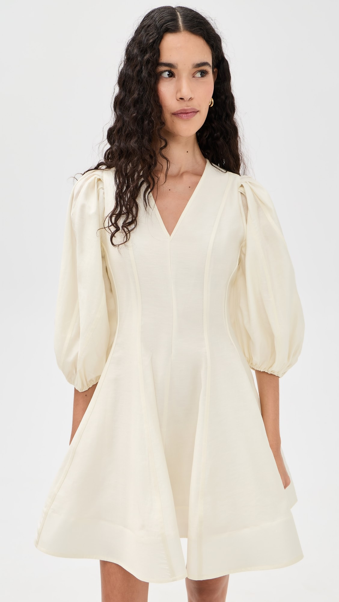 Puff Sleeve Flare Mini Dress | Shopbop