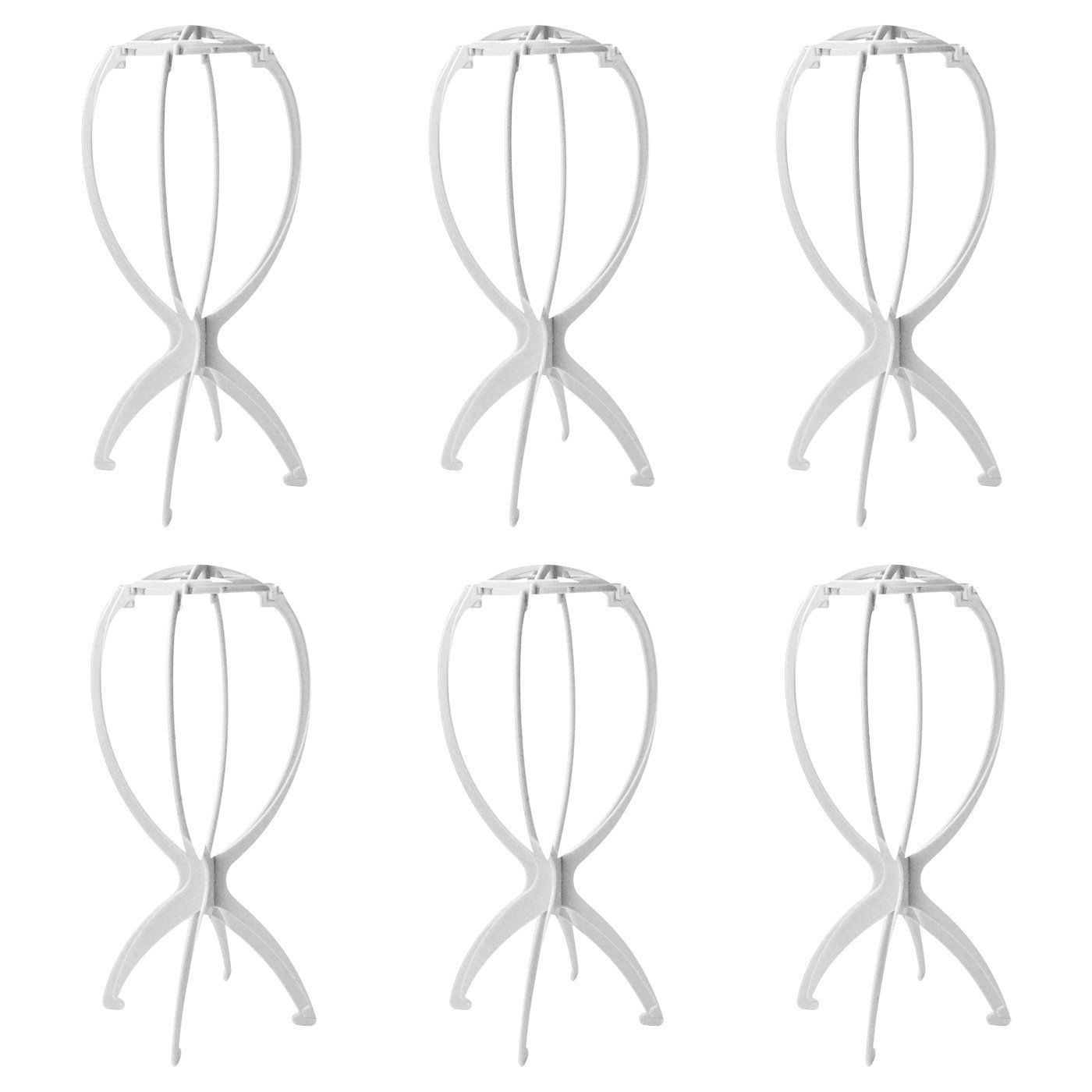 Wig Stand Holder-Rbenxia 6pcs Portable Durable Plastic Folding Wig Holder Hairpieces Display Tool... | Amazon (US)