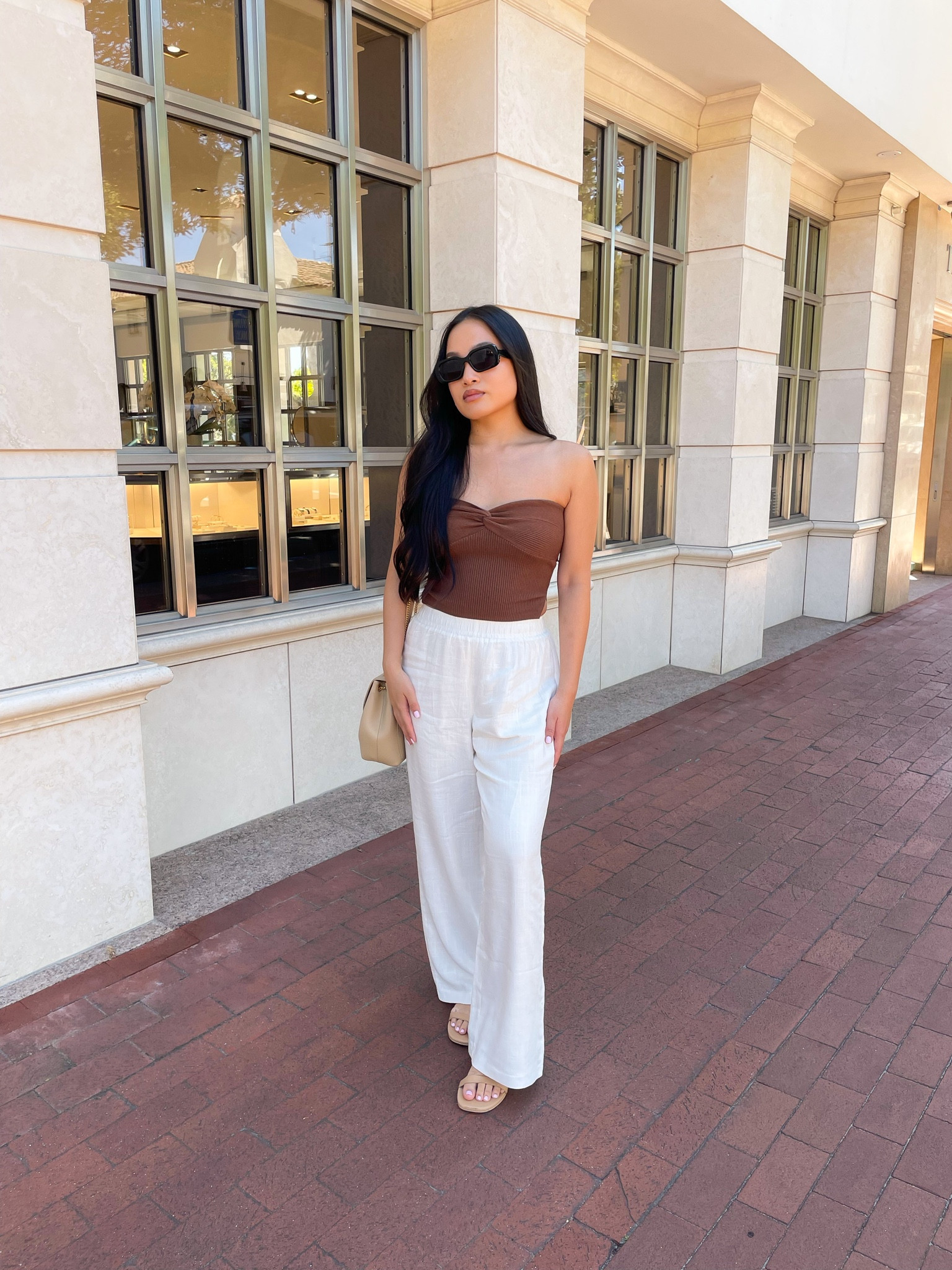 The best summer outfit from princess polly! linen pants, tube top. 