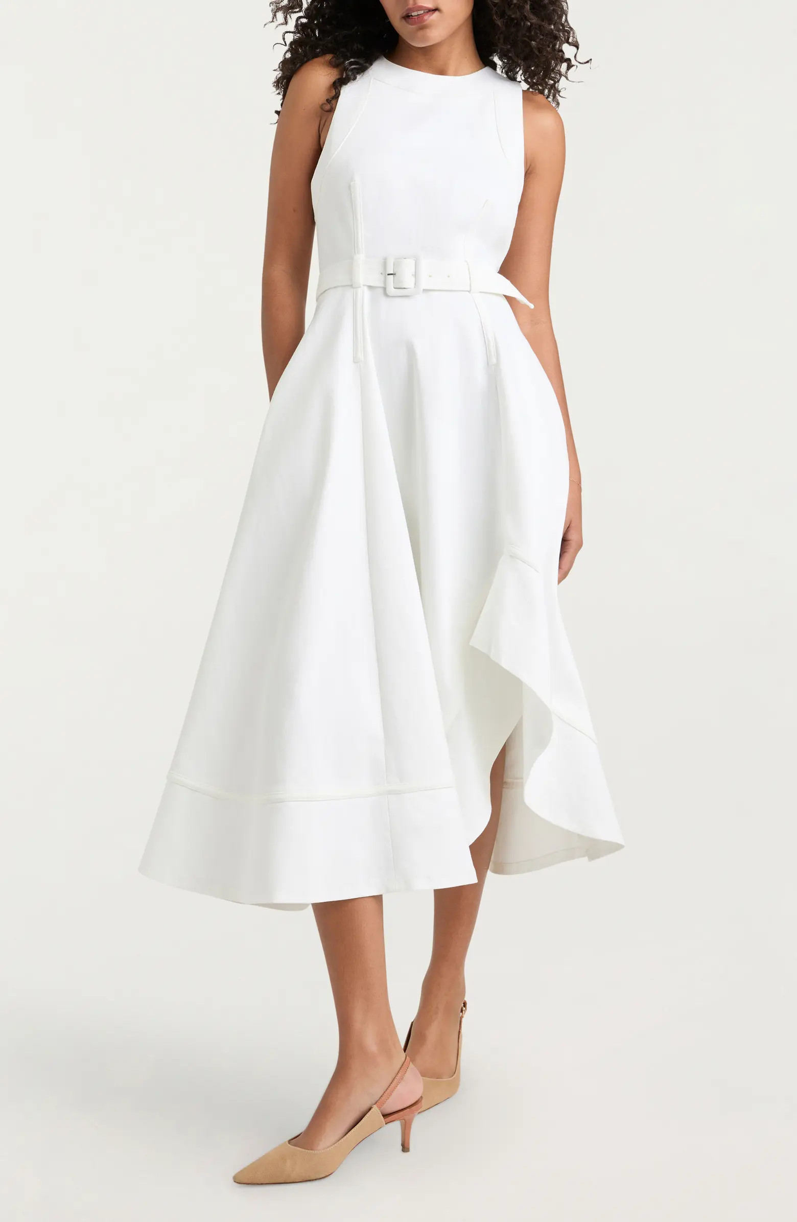 Zelda Sleeveless Asymmetric Midi Dress | Nordstrom