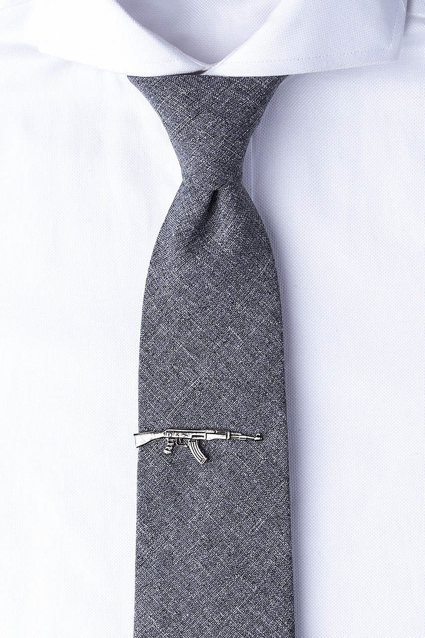Antiqued Silver Metal AK-47 Tie Bar | Ties.com | Ties.com