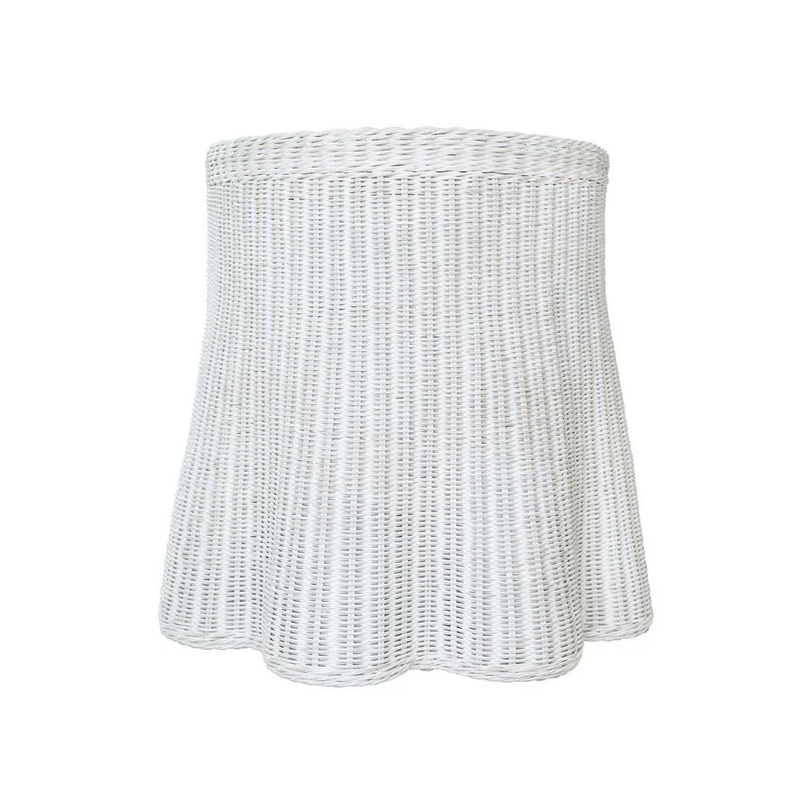 Wicker Scallop Round Side Table | Paloma & Co.