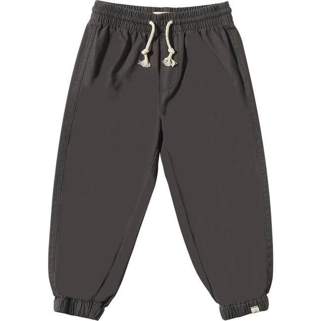 Me & Henry | Airforce Relaxed Fit Cuffed Ankle Drawstring Pants, Charcoal Ripstop (Grey, Size 9-12M) | Maisonette | Maisonette