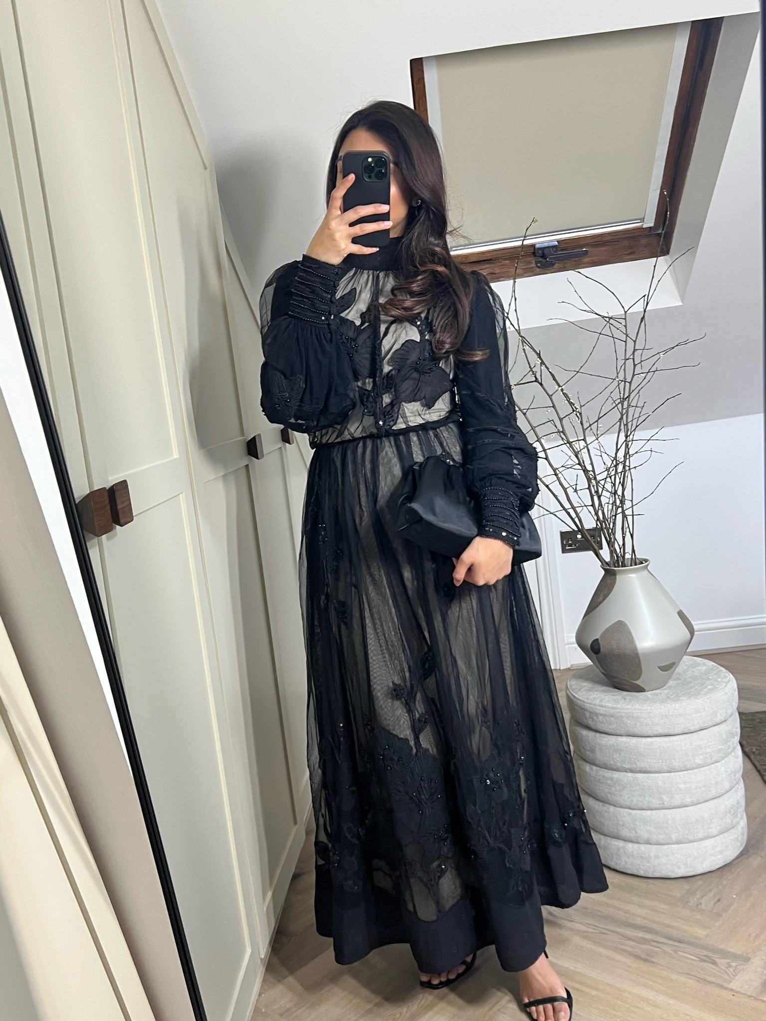 AMERI ELLA VEIL DRESS - ロングワンピース