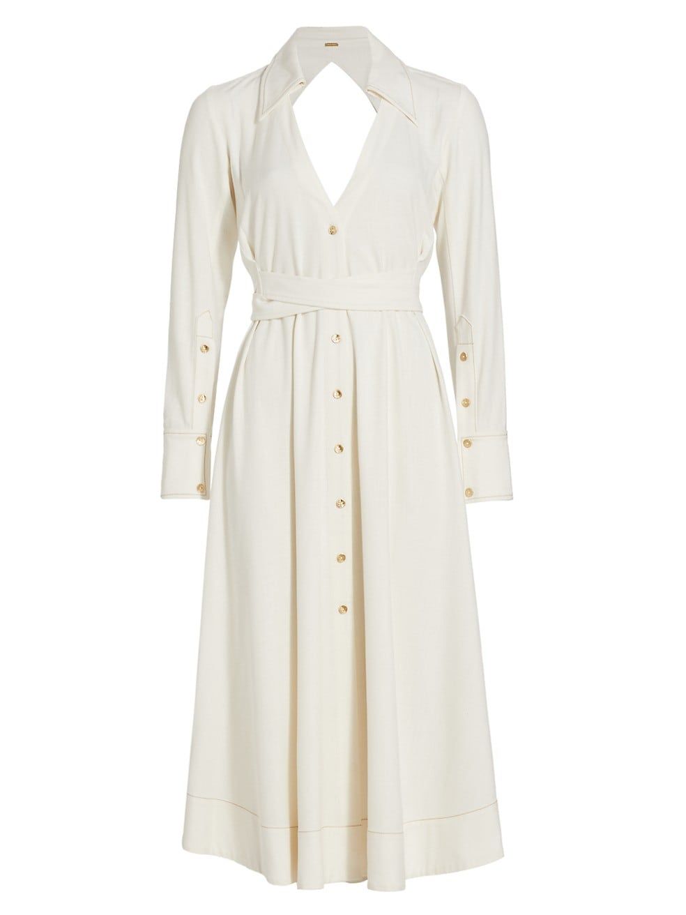 Nyle Belted Cut-Out Shirtdress | Saks Fifth Avenue