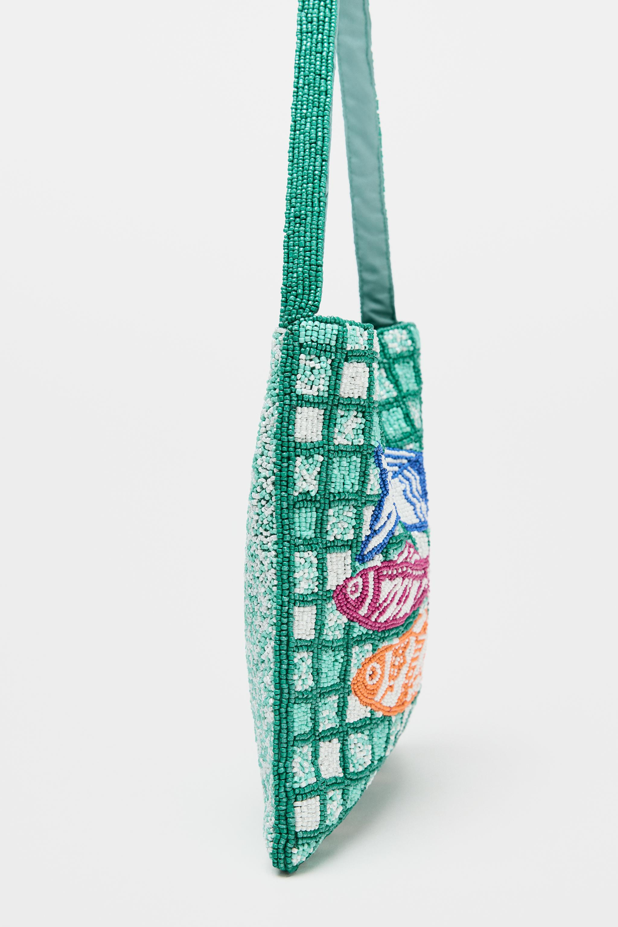 FISH BEADED MINI BUCKET BAG | Zara UK