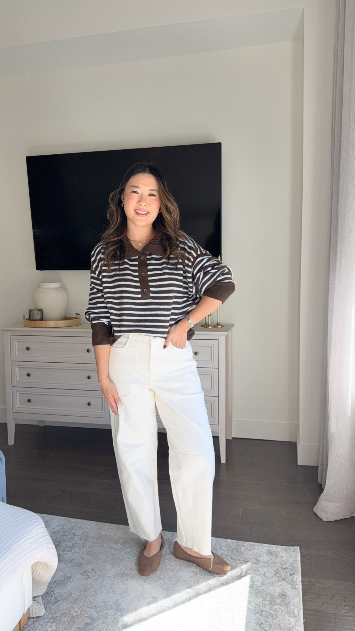 Walmart Sale // Cool Mom Outfit Striped Top: Large