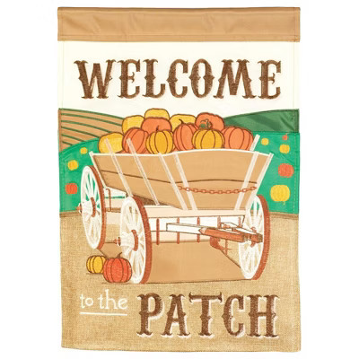 Magnolia Garden Welcome to the Patch Pumpkin Wagon 29 x 42 Inch Polyester Garden Flag | Target