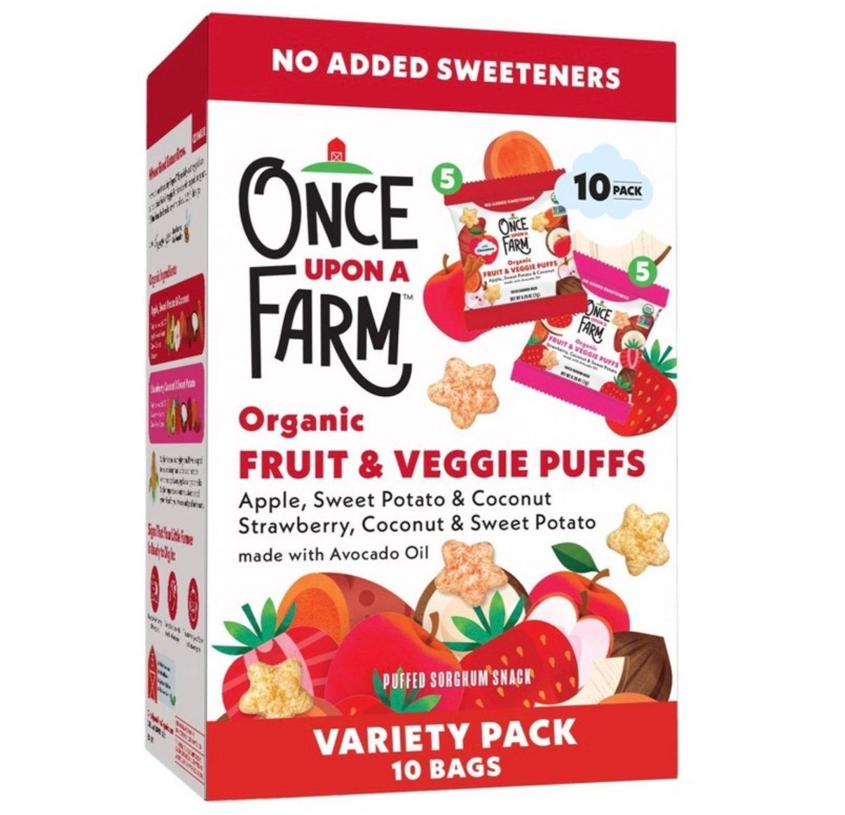 Once Upon A Farm Organic Fruit and Veggie Puffs Variety Pack Baby Snack - 0.25oz Each/10ct

Target kids snacks