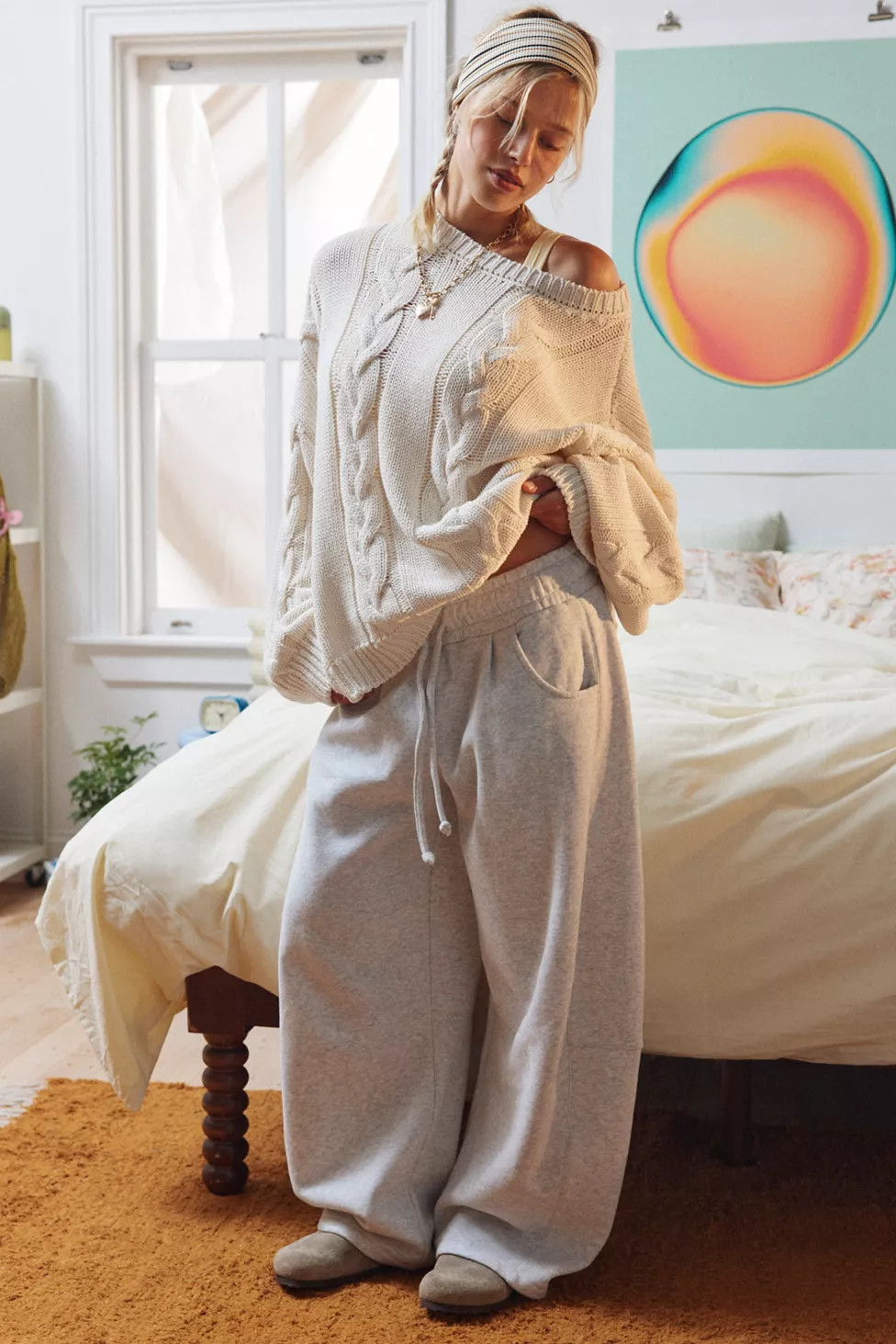 Out From Under Essential Barrel Leg Full Length Sweatpant | Urban Outfitters (US and RoW)