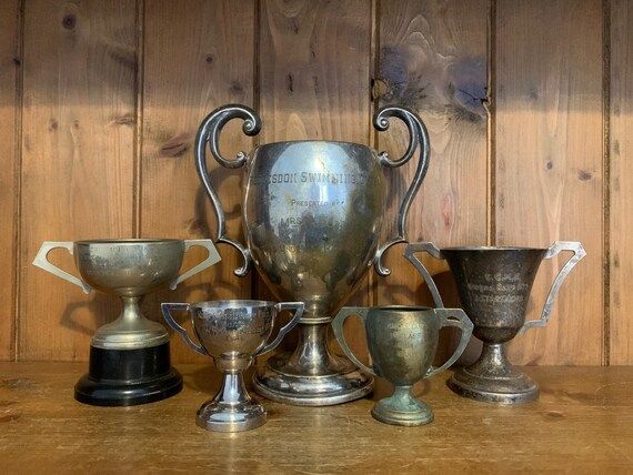 Vintage Collection of 5 Silver Plate Sporting Trophies | Etsy | Etsy (US)