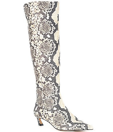 Gianni Bini Gianna Snake Print Kitten Heel Tall Boots - 5.5 | Dillard's