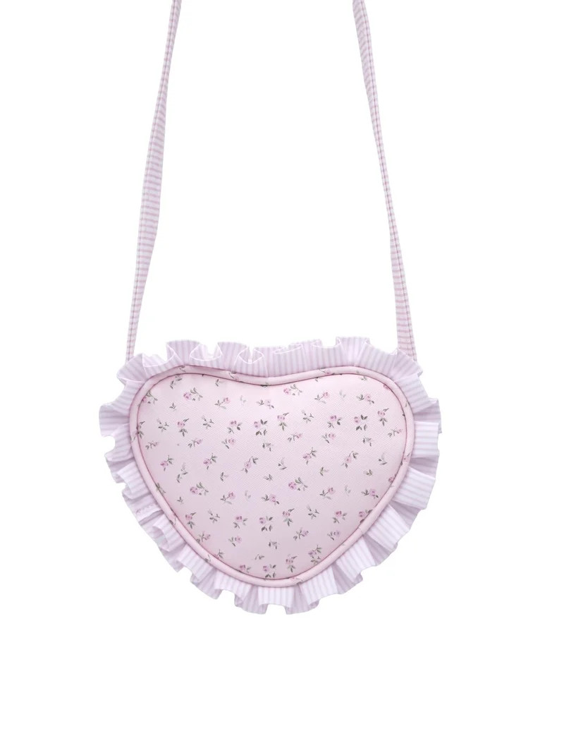 Wonder Nation Girls Mini Purse, Pink Floral and Stripe | Walmart (US)
