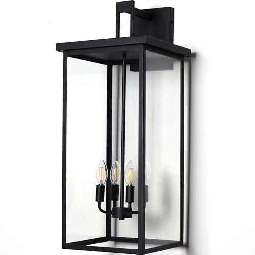 30" Extra Large Outdoor Wall Lights Exterior Wall Sconce,Black Outdoor Garage Lights,Modern Exter... | Amazon (US)