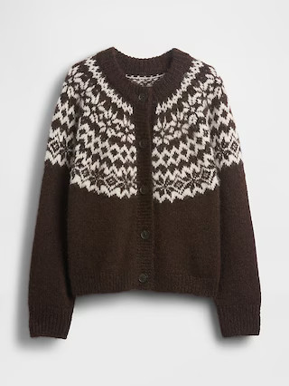 Fuzzy Fair Isle Cardigan Sweater | Gap (US)
