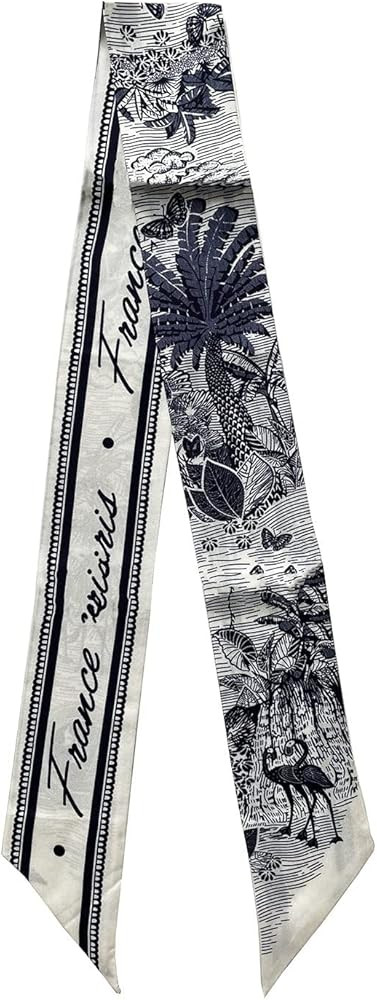 JERLA 100% Mulberry silk Scarf Bag scarf Head Hair Ribbon Handbag Handle wrap Tie Bundle Scarf Ne... | Amazon (US)