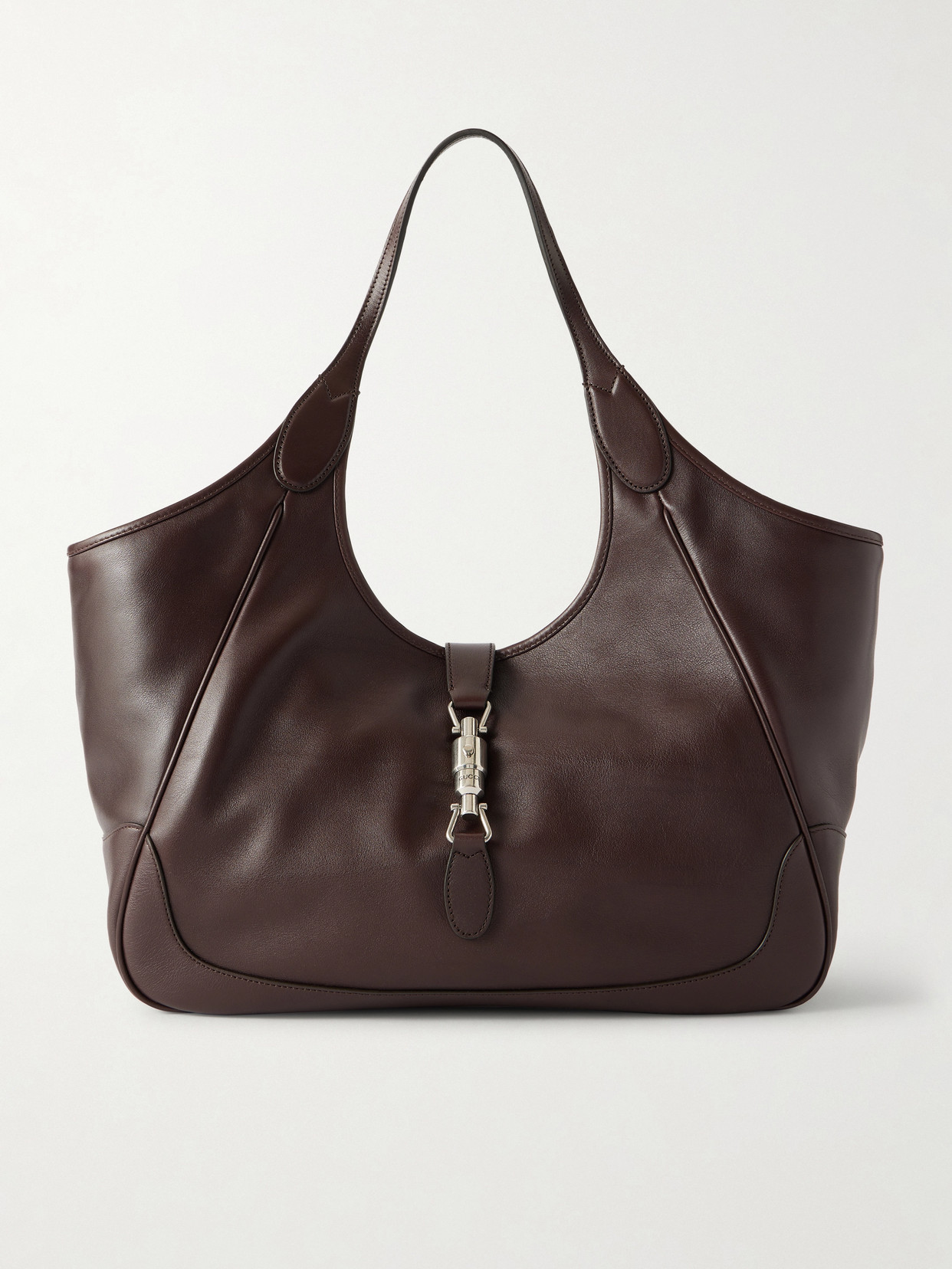 Gucci - Mercato Textured-leather Shoulder Bag - Dark brown | NET-A-PORTER (UK & EU)