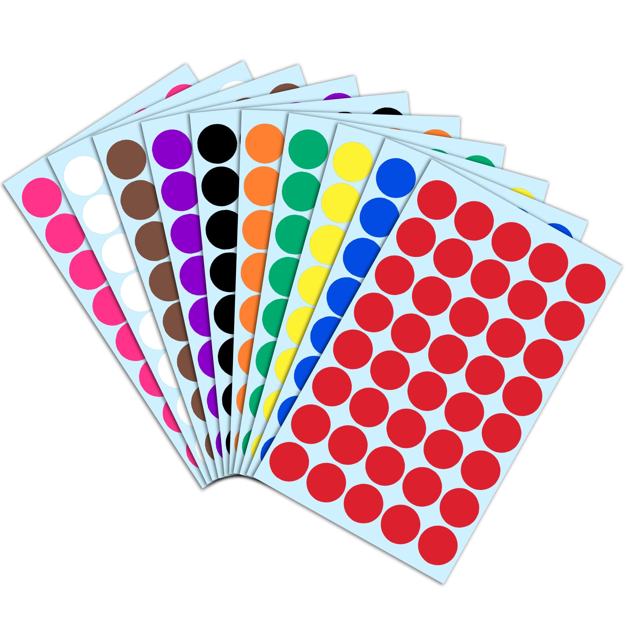 2000 Pack, 3/4" Round Colored Dot Stickers Labels - 10 Assorted Colors | Amazon (US)