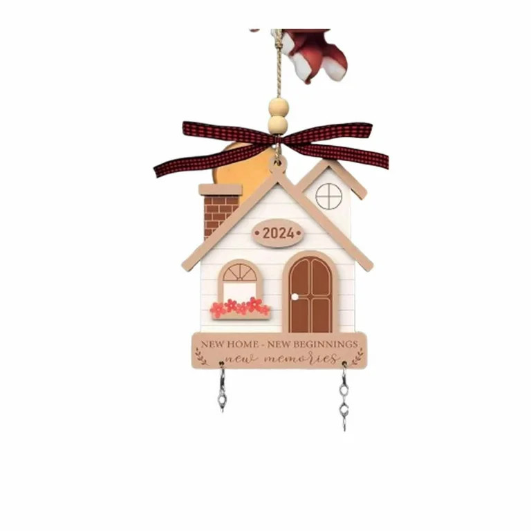 Wooden House Christmas Tree Ornaments, Small Wooden Gingerbread House Hanging Ornament, Farmhouse... | Walmart (US)