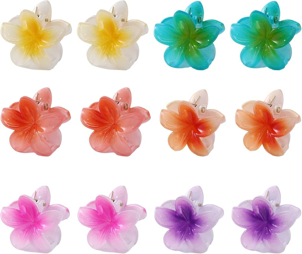 MHDGG Hair Clips for Women - 12PCS Cute Flower Nonslip Claws for Styling and Decorations | Amazon (US)