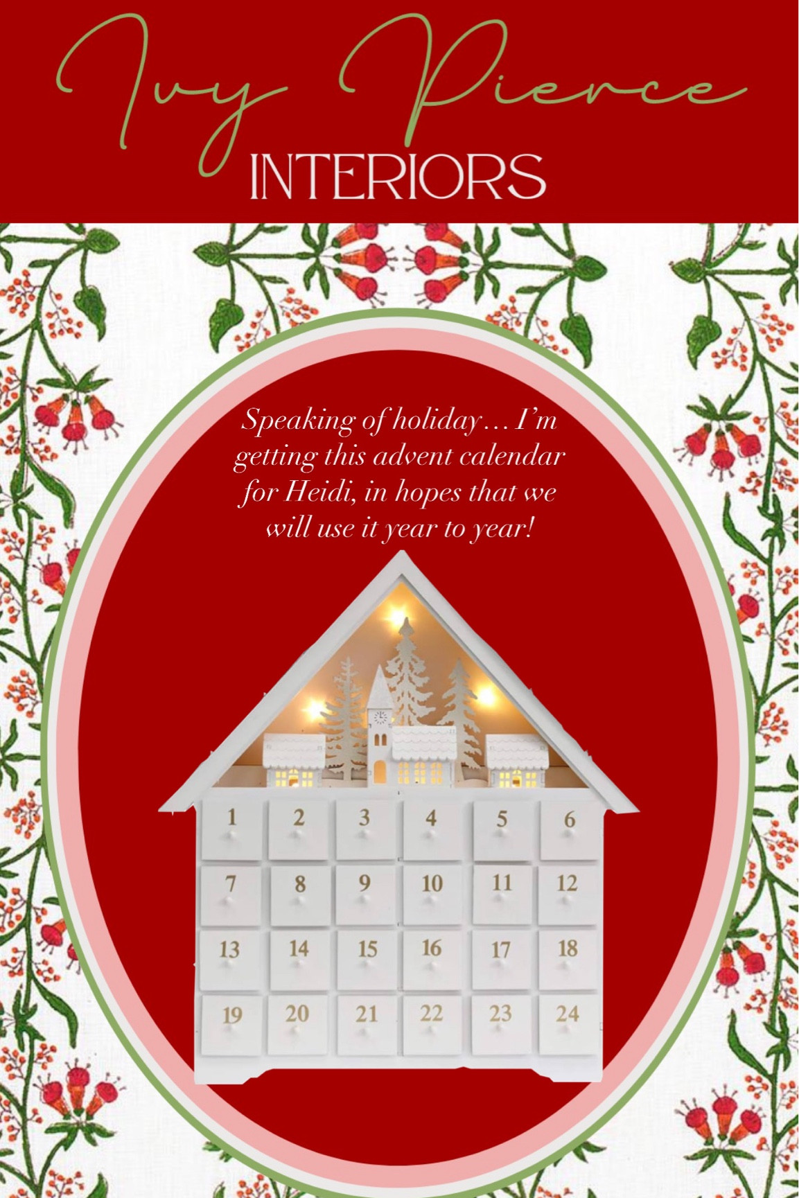 Pretty little wood advent calendar! Fill with tiny treasures for your babies!