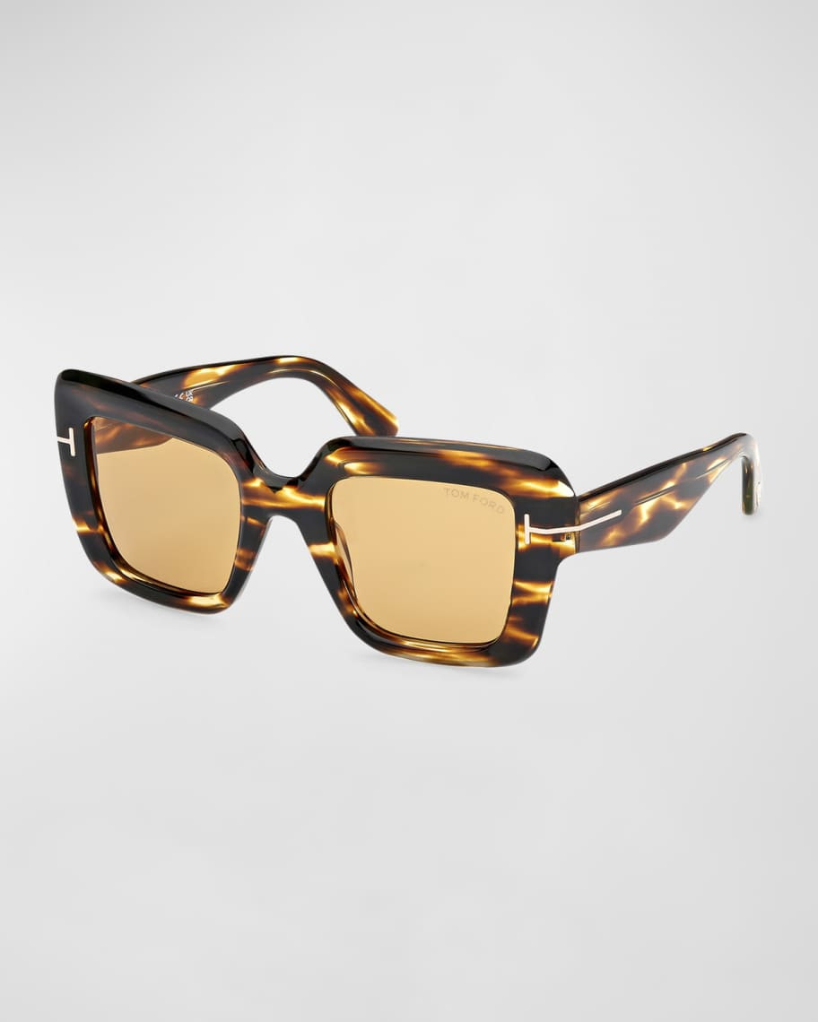TOM FORD Esme Patterned Acetate Square Sunglasses | Neiman Marcus