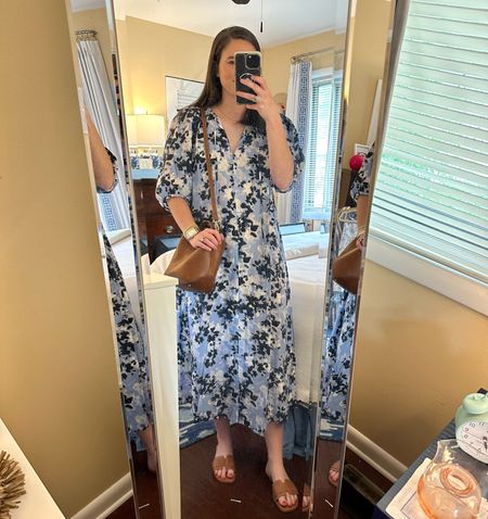 Shared a what I wore to work this week video on Tik Tok in an attempt to reach for my spring dresses instead of athleisure! Here’s an outfit from that. 

And Other Stories Dress (size 4), Mango brown bucket bag, mango raffia bucket bag, Amazon sandals 

#LTKSeasonal #LTKfindsunder100 #LTKfindsunder50