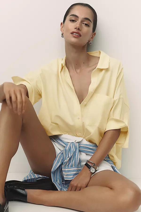Mabel Boxy Oxford Shirt by Maeve Top | Anthropologie (US)