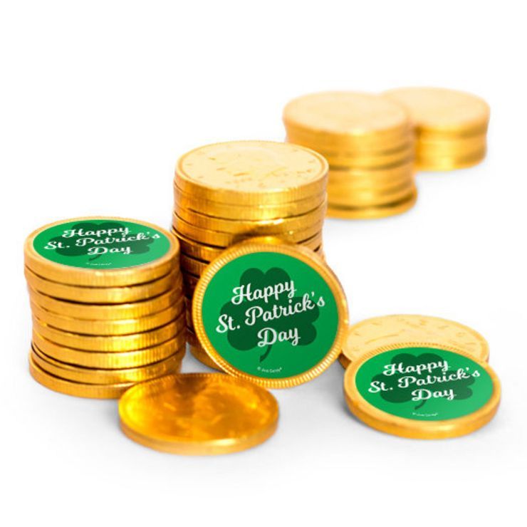 84ct St. Patrick's Day Candy Chocolate Coins Party Favors (84 Pack) - Clover - By Just Candy | Target